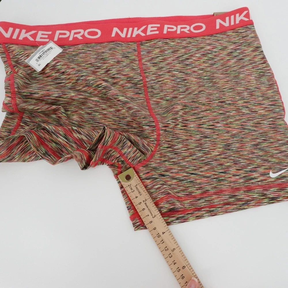 Nike Pro Dri-FIT Womens XXL High Rise 3 Inch Training Shorts Multi Space Dye NEW